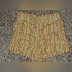 Yellow and white Stripped Shorts Size Medium